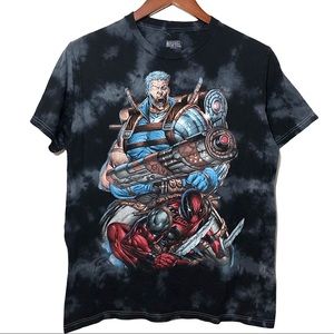 Marvel Charcoal Gray Tie Dye Crew Neck Printed Tee